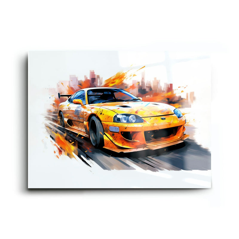 Toyota Supra Mk4 Wall Art – Pop Art Canvas Print -Sports Car Decor Cars