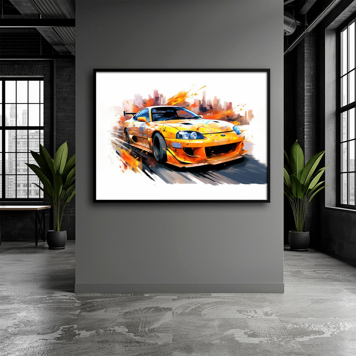 Toyota Supra Mk4 Wall Art – Pop Art Canvas Print -Sports Car Decor Cars
