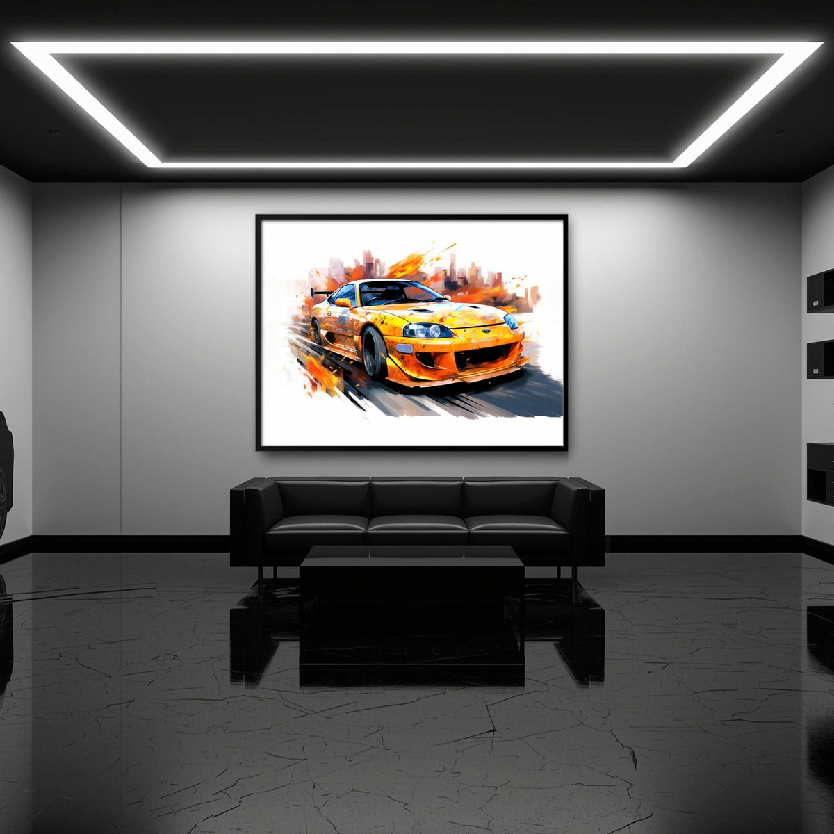 Toyota Supra Mk4 Wall Art – Pop Art Canvas Print -Sports Car Decor Cars