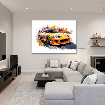 Toyota Supra Mk4 Wall Art – Pop Art Canvas Print -Sports Car Decor Cars