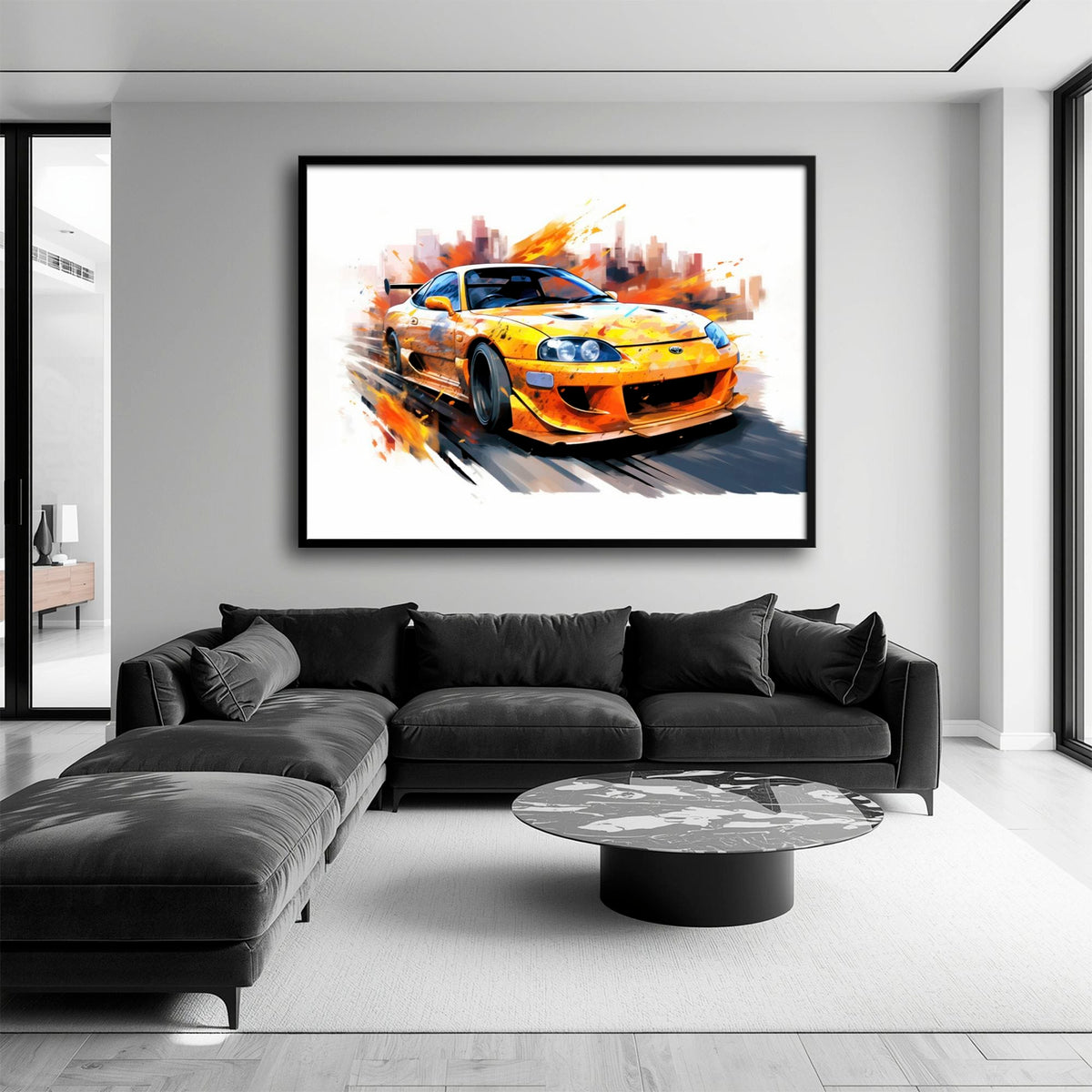 Toyota Supra Mk4 Wall Art – Pop Art Canvas Print -Sports Car Decor Cars