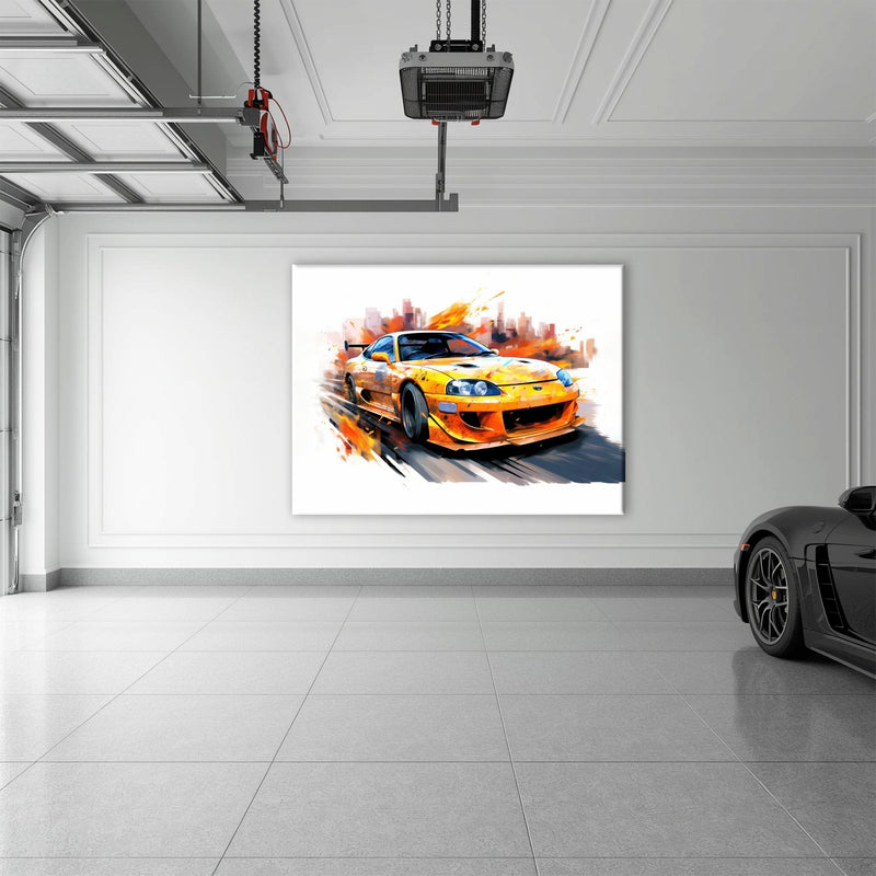 Toyota Supra Mk4 Wall Art – Pop Art Canvas Print -Sports Car Decor Cars
