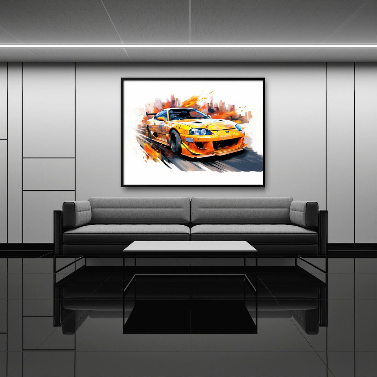 Toyota Supra Mk4 Wall Art – Pop Art Canvas Print -Sports Car Decor Cars
