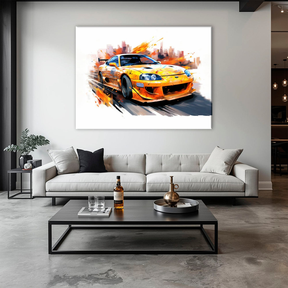 Toyota Supra Mk4 Wall Art – Pop Art Canvas Print -Sports Car Decor Cars