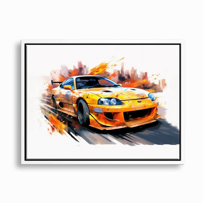 Toyota Supra Mk4 Wall Art – Pop Art Canvas Print -Sports Car Decor Cars