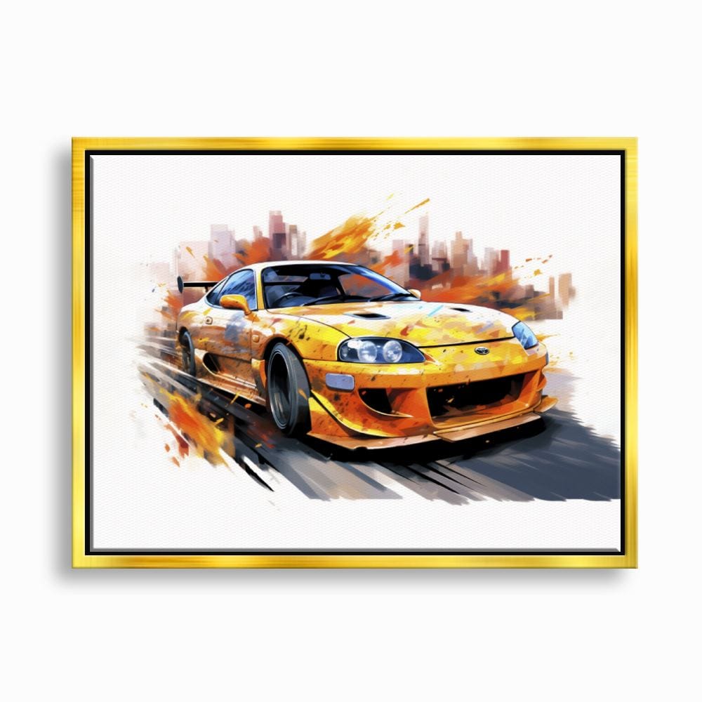Toyota Supra Mk4 Wall Art – Pop Art Canvas Print -Sports Car Decor Cars