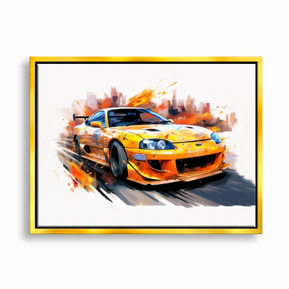 Toyota Supra Mk4 Wall Art – Pop Art Canvas Print -Sports Car Decor Cars