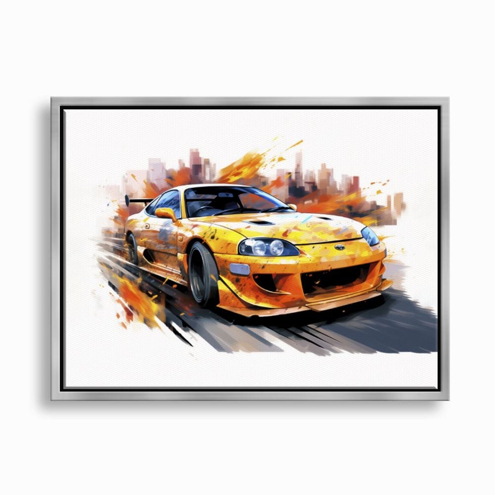 Toyota Supra Mk4 Wall Art – Pop Art Canvas Print -Sports Car Decor Cars