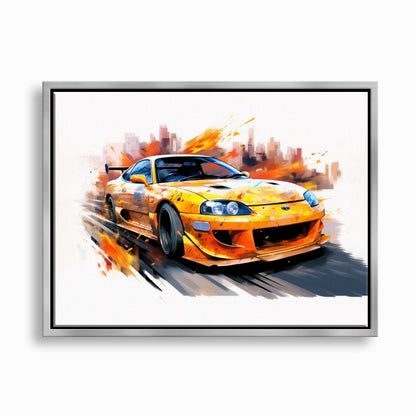 Toyota Supra Mk4 Wall Art – Pop Art Canvas Print -Sports Car Decor Cars