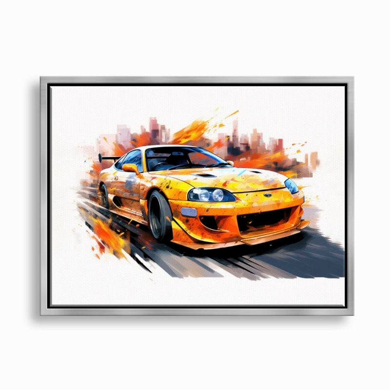 Toyota Supra Mk4 Wall Art – Pop Art Canvas Print -Sports Car Decor Cars