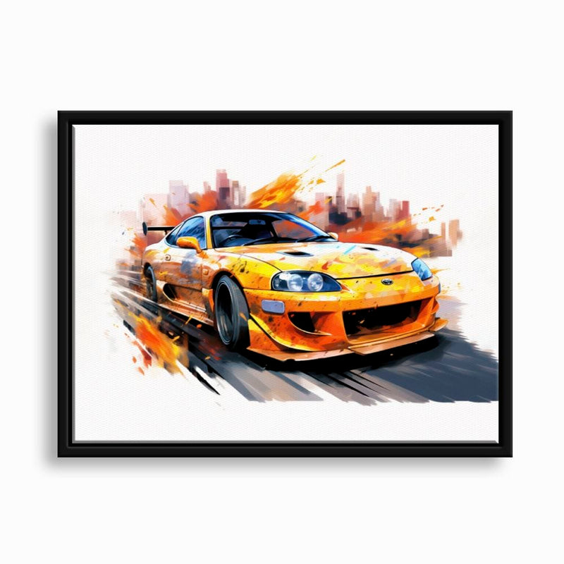 Toyota Supra Mk4 Wall Art – Pop Art Canvas Print -Sports Car Decor Cars