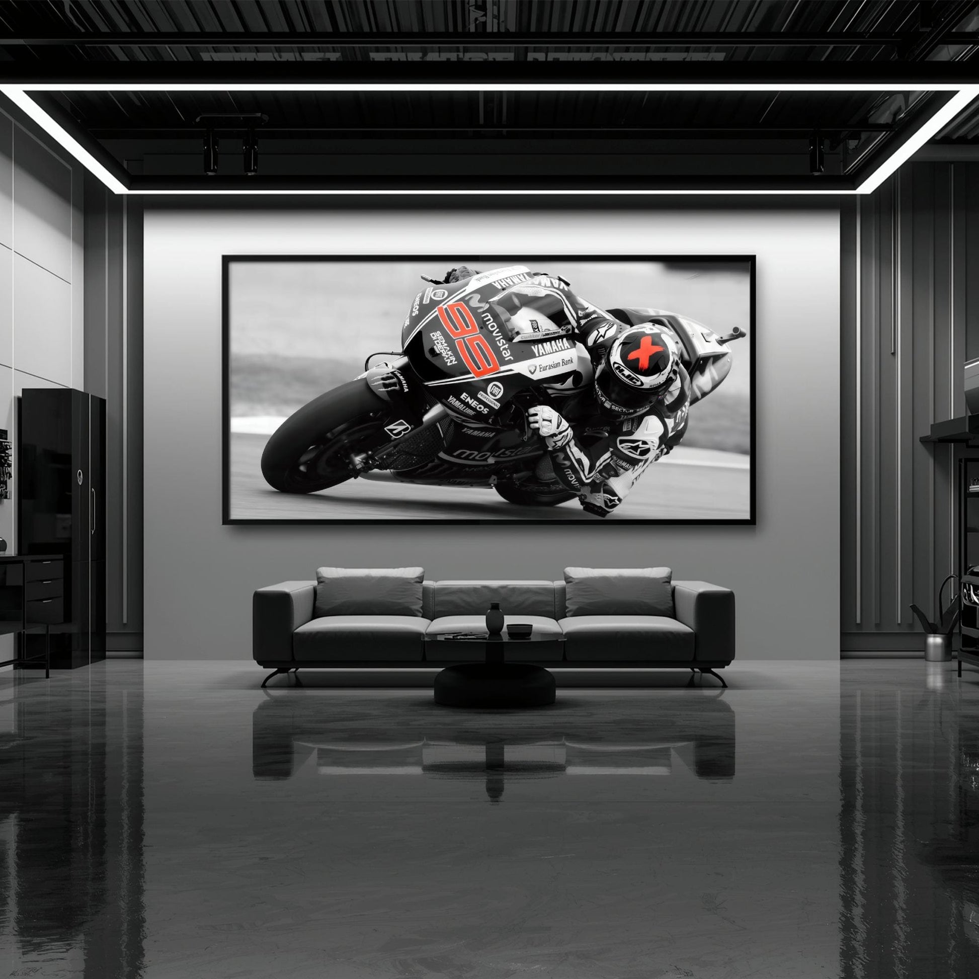 Motorcycle Blueprint Wall Art – Yamaha YZR-M1 MotoGP Canvas Print Motorcycle