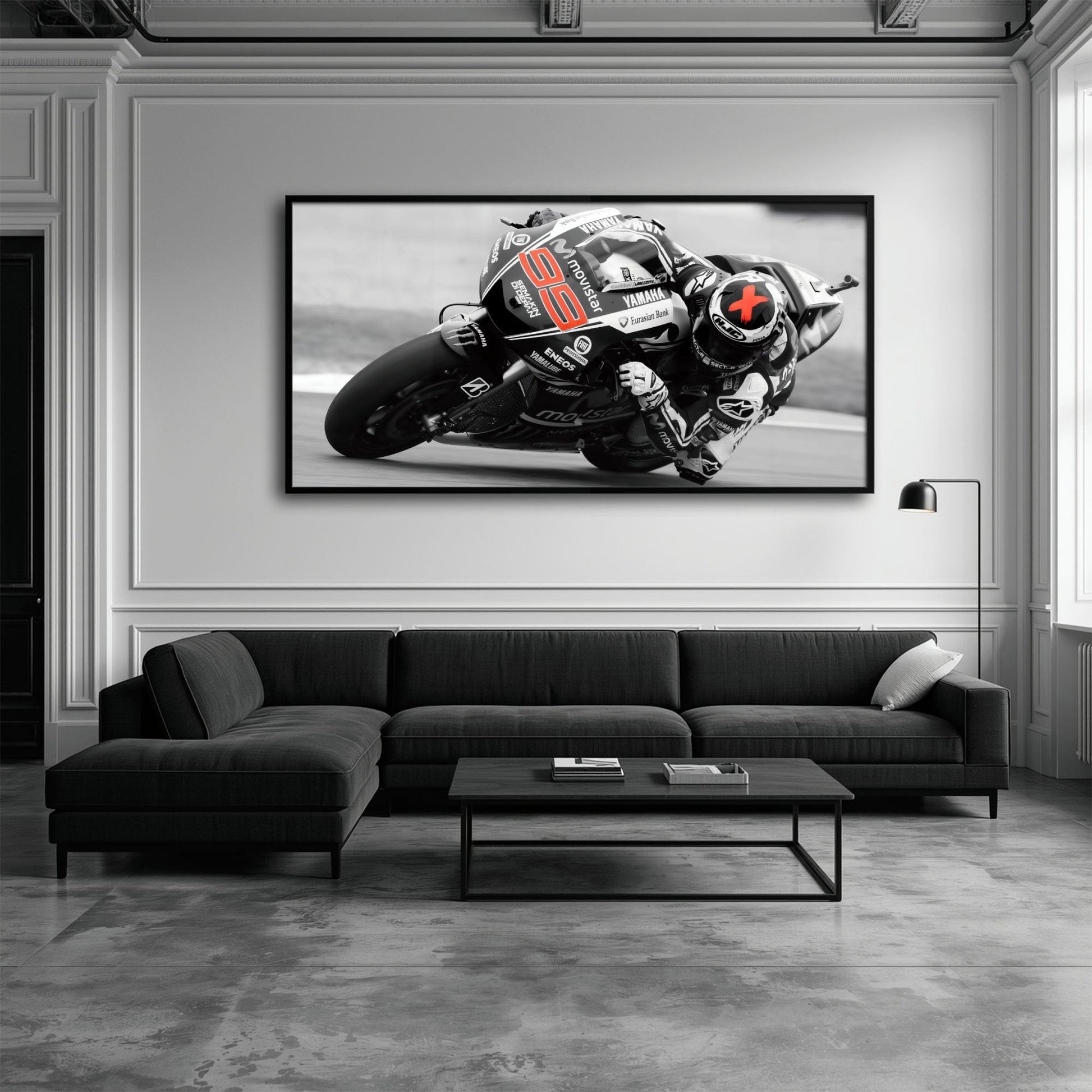 Motorcycle Blueprint Wall Art – Yamaha YZR-M1 MotoGP Canvas Print Motorcycle