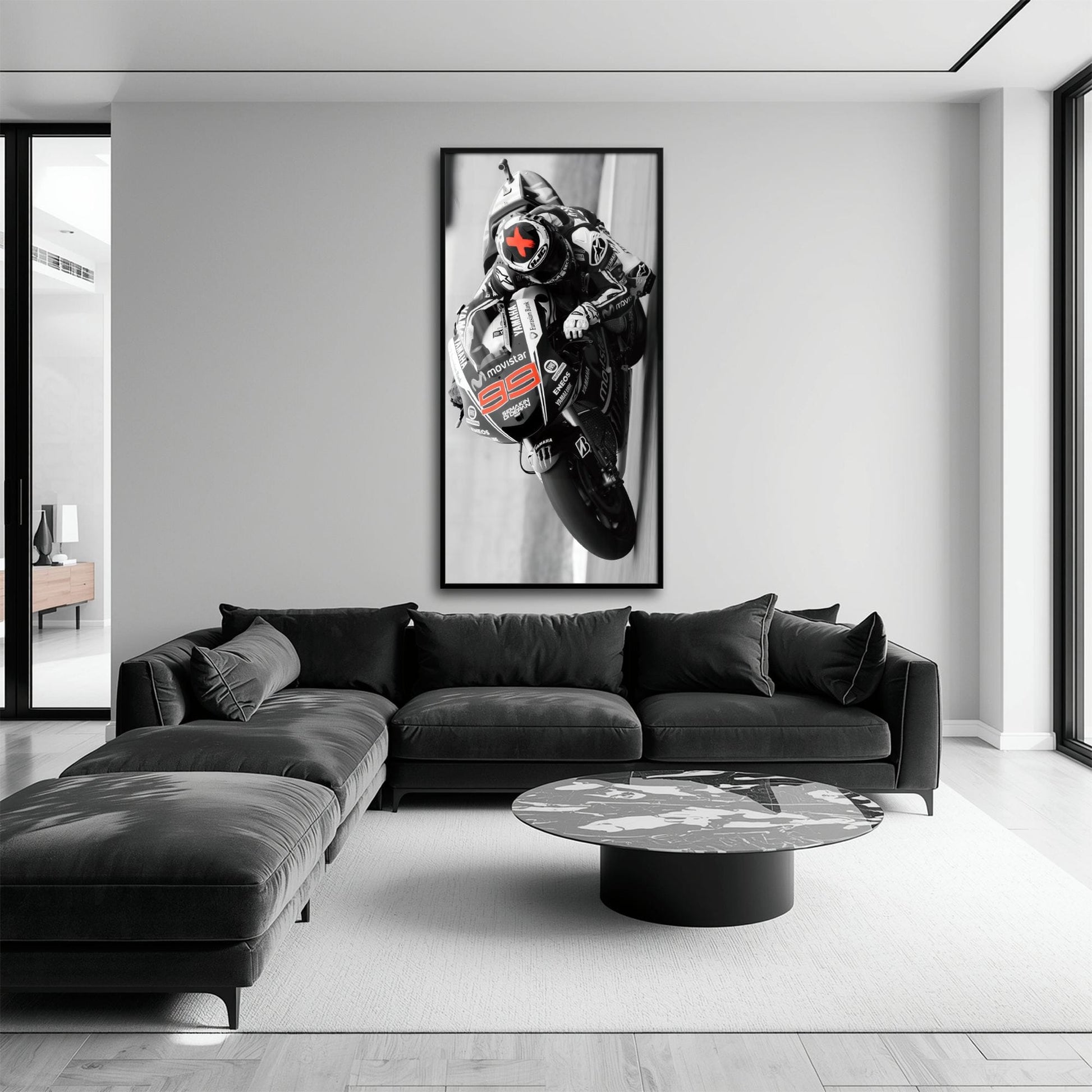 Motorcycle Blueprint Wall Art – Yamaha YZR-M1 MotoGP Canvas Print Motorcycle
