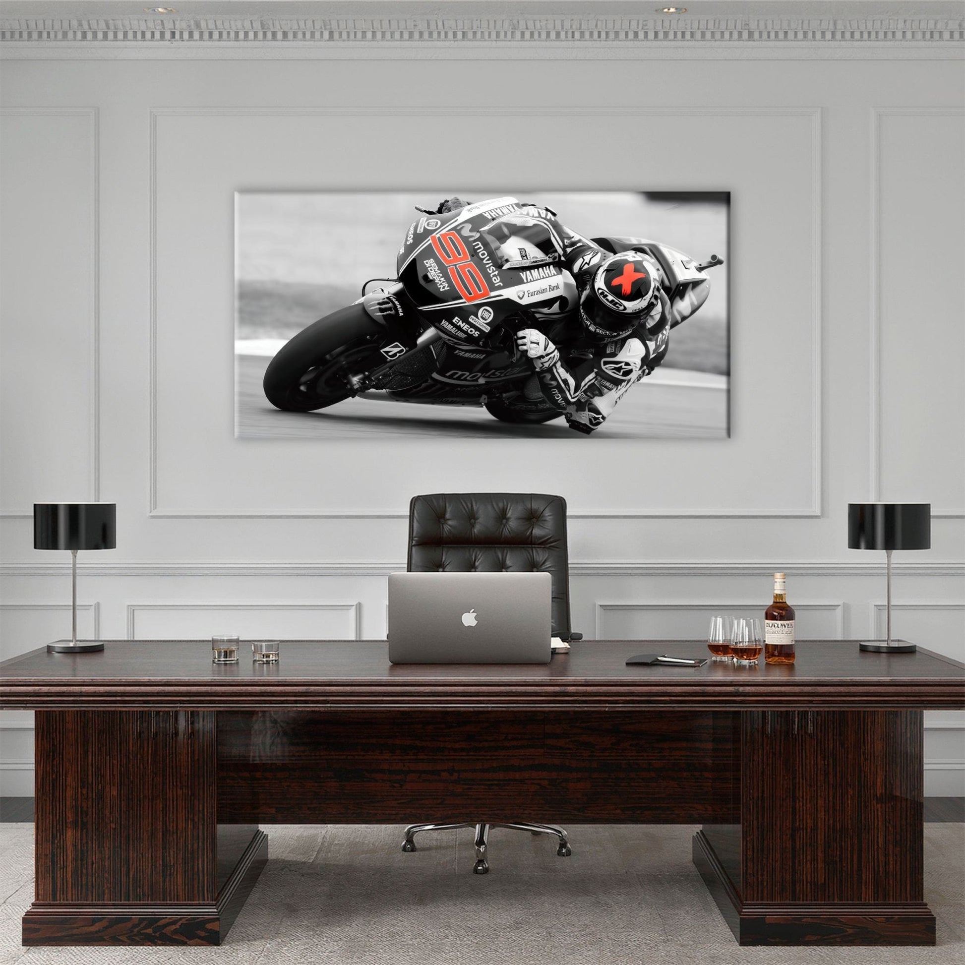 Motorcycle Blueprint Wall Art – Yamaha YZR-M1 MotoGP Canvas Print Motorcycle