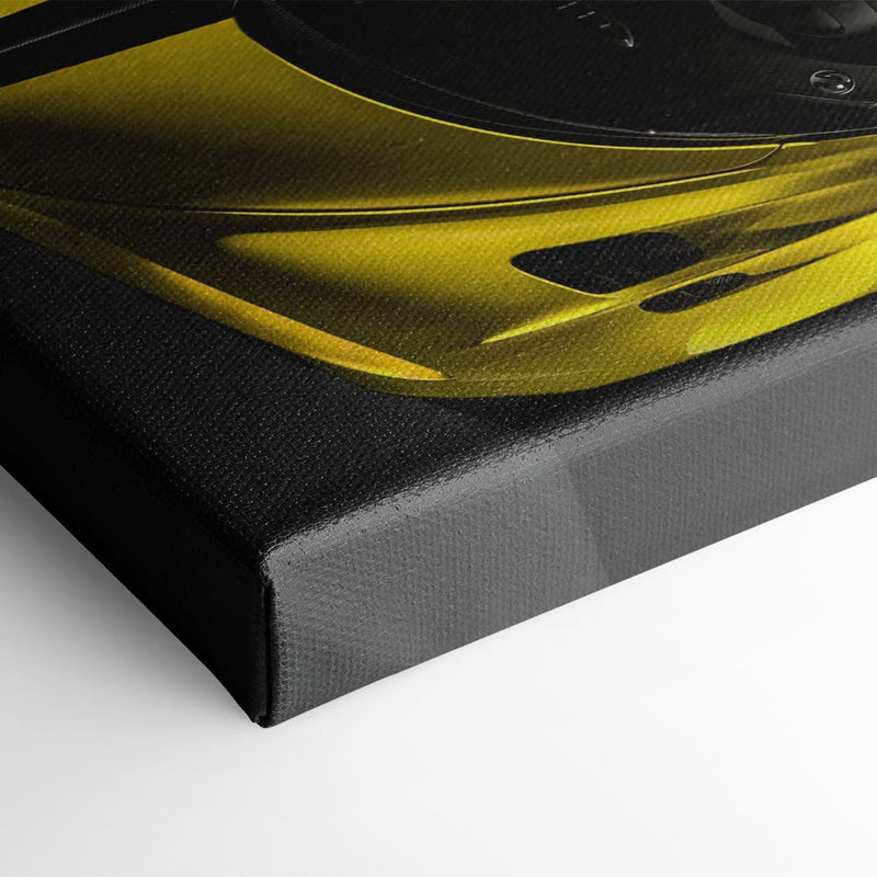 Bugatti Golden Velocity Wall Art – Yellow Hypercar Canvas Print Cars